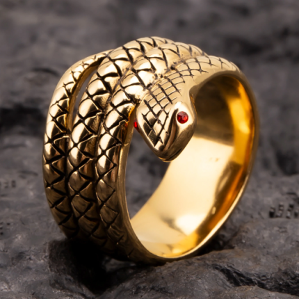Gold Plated Snake Stainless Steel Cock Ring