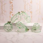 See-Through Ice Green Mamba Chastity Cage Flat Ring