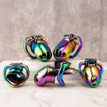HTV3 Rainbow Stainless Steel Chastity Cage Metal Cock Cage - Image 2