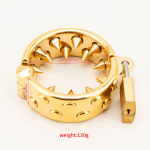 24K Gold Plated Kali's 2 Rows Non Removable Teeth  Ball Stretcher Testicles Metal Cock Ring Spiked Stretching CBT - Image 10
