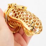 24k Gold Plated Snake Chastity Device Metal Cock Cage - Image 11