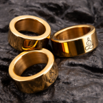 Gold plated Polished Meditation Stainless Steel Cock Ring - Image 2