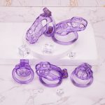 See-Through Ice Purple Mamba Chastity Cage Flat Ring - Image 3