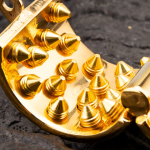 24K Gold Plated Kali's 4 Rows Removable Spiked Teeth  Ball Stretcher Testicles Metal Cock Ring Stretching CBT - Image 2