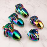 HTV3 Rainbow Stainless Steel Chastity Cage Metal Cock Cage - Image 3
