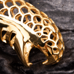 Gold Plated Stainless Steel Snake Chastity Cage Hollow Cock Cage - Image 3