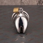 Stainless Steel Cock Cage Metal Chastity Cage Round Ring With Anti Slip Ring - Image 3