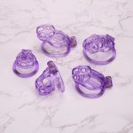 See-Through Ice Purple Mamba Chastity Cage Flat Ring - Image 4