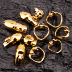 24K Gold plated Cock Cage HTV4 Stainless Steel Male Sissy Chastity Device Lockable Metal Penis Ring Chastity Cage - Image 2