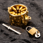 24K Gold Plated Kali's 4 Rows Removable Long Spiked Teeth  Ball Stretcher Testicles Metal Cock Ring Stretching CBT