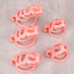 Pink Cock Cage Set Premium Car Paint 3D Printed Lightweight Chastity Cage Flat Ring Penis Cage - Image 4