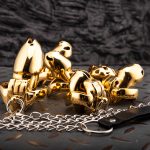 HTV4 Plus Stainless Steel 24K Gold Plated Traction Chastity Cage Metal Cock Cage - Image 4