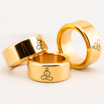 Gold plated Polished Meditation Stainless Steel Cock Ring - Image 9
