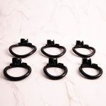 Black Premium Car Paint 3D Printed Lightweight Chastity Cage Curved Ring Penis Cage Set - Image 5