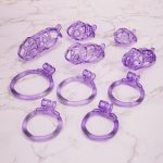 See-Through Ice Purple Mamba Chastity Cage Flat Ring - Image 5