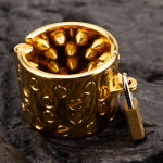 24K Gold Plated Kali's 4 Rows Removable Spiked Teeth  Ball Stretcher Testicles Metal Cock Ring Stretching CBT - Image 3