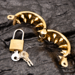 24K Gold Plated Kali's 2 Rows Non Removable Teeth  Ball Stretcher Testicles Metal Cock Ring Spiked Stretching CBT - Image 4