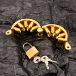 24K Gold Plated Kali's 2 Rows Removable Long Spiked Teeth  Ball Stretcher Testicles Metal Cock Ring Stretching CBT - Image 2