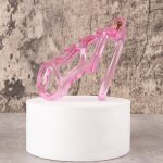 See-Through Ice Pink Lightweight Chastity Cage Flat Ring - Image 6