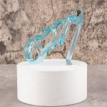 See-Through lce Blue Lightweight Chastity Cage Flat Ring - Image 6