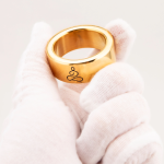 Gold plated Polished Meditation Stainless Steel Cock Ring - Image 8