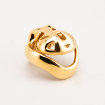 24K Gold plated Cock Cage HTV4 Stainless Steel Male Sissy Chastity Device Lockable Metal Penis Ring Chastity Cage - Image 8