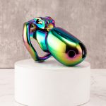 HTV3 Rainbow Stainless Steel Chastity Cage Metal Cock Cage - Image 6