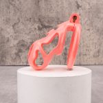 Pink Cock Cage Set Premium Car Paint 3D Printed Lightweight Chastity Cage Flat Ring Penis Cage - Image 7