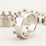 Silver Crown Stainless Steel Cock Ring - Image 8