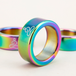 Rainbow LGBTQ Meditation Stainless Steel Cock Ring - Image 7