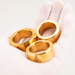 Gold plated Polished Meditation Stainless Steel Cock Ring - Image 7