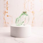 See-Through Ice Green Mamba Chastity Cage Flat Ring - Image 7