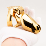 24K Gold plated Cock Cage HTV4 Stainless Steel Male Sissy Chastity Device Lockable Metal Penis Ring Chastity Cage - Image 7