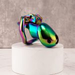 HTV3 Rainbow Stainless Steel Chastity Cage Metal Cock Cage - Image 7