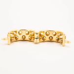 24K Gold Plated Kali's 2 Rows Non Removable Teeth  Ball Stretcher Testicles Metal Cock Ring Spiked Stretching CBT - Image 6