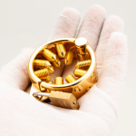 24K Gold Plated Kali's 2 Rows Removable Long Spiked Teeth  Ball Stretcher Testicles Metal Cock Ring Stretching CBT - Image 5