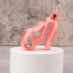 Pink Cock Cage Set Premium Car Paint 3D Printed Lightweight Chastity Cage Flat Ring Penis Cage - Image 8