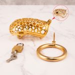 24k Gold Plated Snake Chastity Device Metal Cock Cage - Image 7