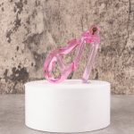 See-Through Ice Pink Lightweight Chastity Cage Flat Ring - Image 8