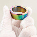 Rainbow LGBTQ Meditation Stainless Steel Cock Ring - Image 6