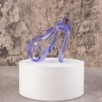 See-Through lce Purple Lightweight Chastity Cage Flat Ring - Image 8