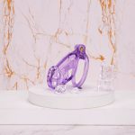 See-Through Ice Purple Mamba Chastity Cage Flat Ring - Image 8