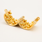 24K Gold Plated Kali's 4 Rows Removable Spiked Teeth  Ball Stretcher Testicles Metal Cock Ring Stretching CBT - Image 6