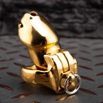 HTV4 Plus Stainless Steel 24K Gold Plated Traction Chastity Cage Metal Cock Cage - Image 8