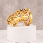 24k Gold Plated Snake Chastity Device Metal Cock Cage - Image 5