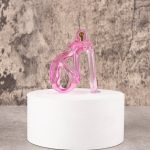 See-Through Ice Pink Lightweight Chastity Cage Flat Ring - Image 9