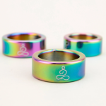 Rainbow LGBTQ Meditation Stainless Steel Cock Ring - Image 5