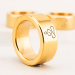 Gold plated Polished Meditation Stainless Steel Cock Ring - Image 5