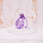 See-Through Ice Purple Mamba Chastity Cage Flat Ring - Image 9