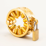 24K Gold Plated Kali's 2 Rows Removable Long Spiked Teeth  Ball Stretcher Testicles Metal Cock Ring Stretching CBT - Image 7